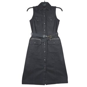 Ralph Lauren Lauren Jeans‎ Co Black Denim Dress Women's Size 4 Preppy Capsule